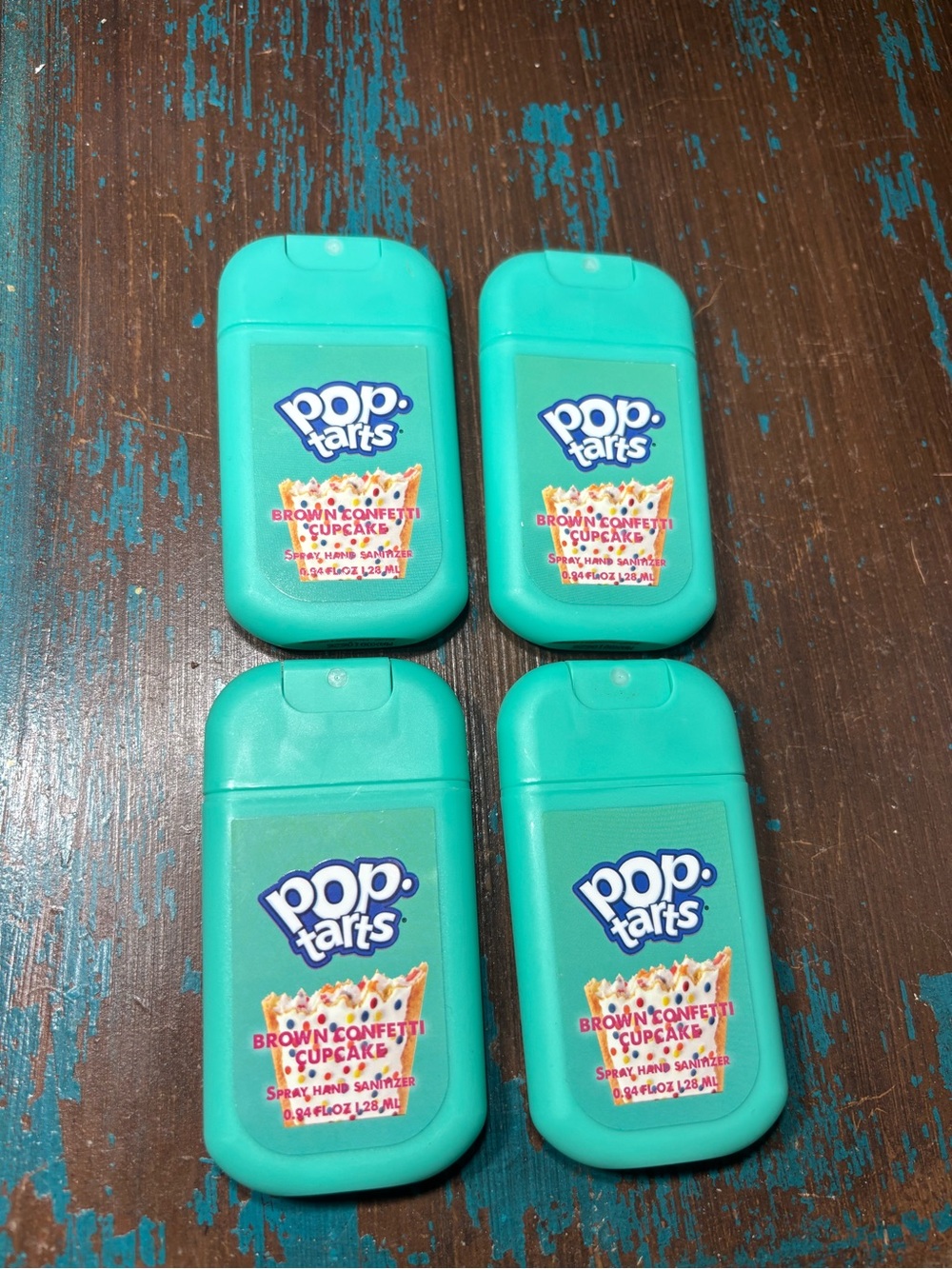 4 New pop tarts Brownie Confetti Cupcake Pocket Hand Sanitizer - Teal (4 Pack)